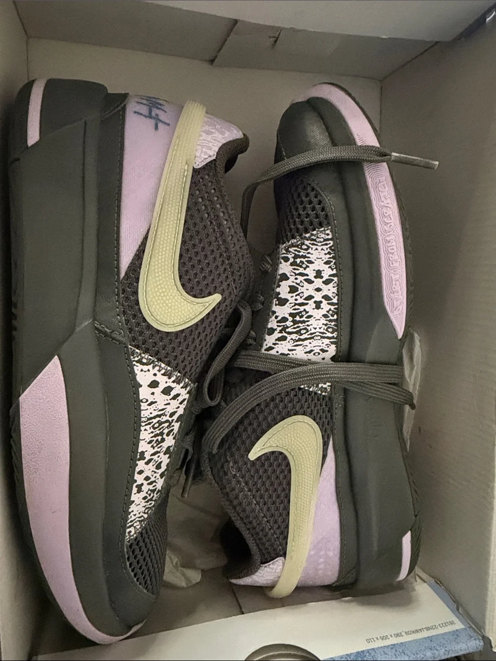Nike Kids Olive Green and Light Pink Swoosh Sneakers